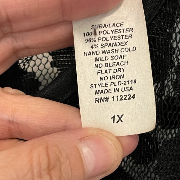 Blue Fit & Flare Cocktail Dress with Black Lace 1X - Picture 8 of 12